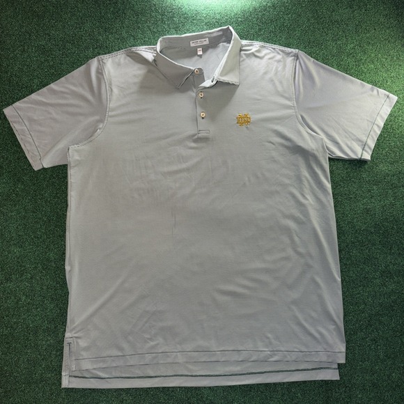 Peter Millar Other - Peter Millar Summer Comfort Notre Dame Logo Polo Men's 2XL Green White Stripe